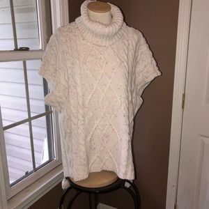 Ivory Cable Knit Cow Neck Sweater